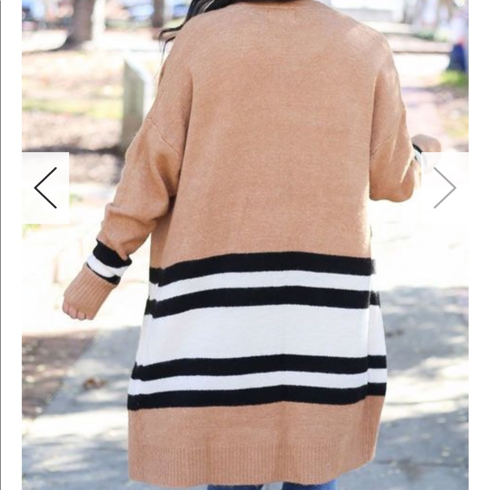 SOLD - DREAMERS LONG LINE CARDIGAN IN CAMEL - Picture 4 of 6